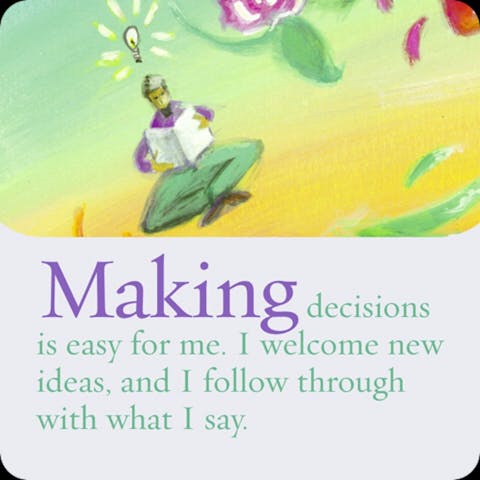 Het maken van beslissingen gaat me makkelijk af. Ik verwelkom nieuwe ideeën, en ik zet door wat ik zeg.