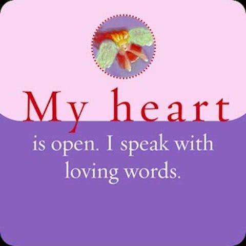 Mijn hart staat open. Ik spreek in woorden van liefde.