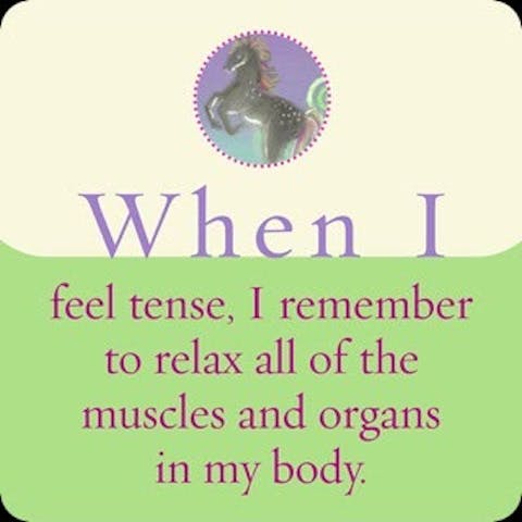 Wanneer ik mij gespannen voel, dan herinner ik mijzelf eraan om al mijn spieren en organen in mijn lichaam te ontspannen.